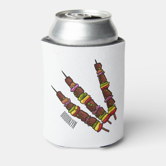 Kebab- oder kabob-Cartoon-Abbildung Dosenkühler (Kanne Rückseite)