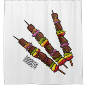 Kebab- oder kabob-Cartoon-Abbildung Duschvorhang (Vorderseite)