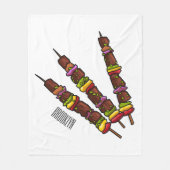 Kebab- oder kabob-Cartoon-Abbildung Fleecedecke (Vorderseite)