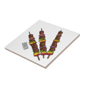 Kebab- oder kabob-Cartoon-Abbildung Fliese (Seite)