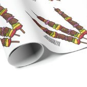 Kebab- oder kabob-Cartoon-Abbildung Geschenkpapier (Rolleneckpunkt)