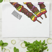 Kebab- oder kabob-Cartoon-Abbildung Geschirrtuch (Gefaltet)