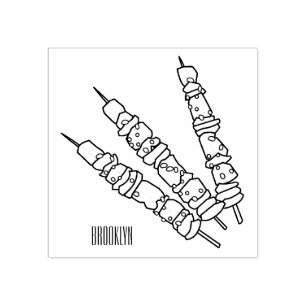 Kebab- oder kabob-Cartoon-Abbildung Gummistempel