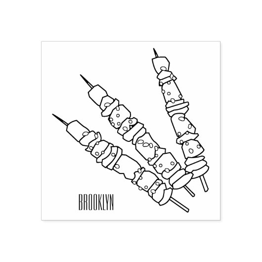 Kebab- oder kabob-Cartoon-Abbildung Gummistempel (Prägung)