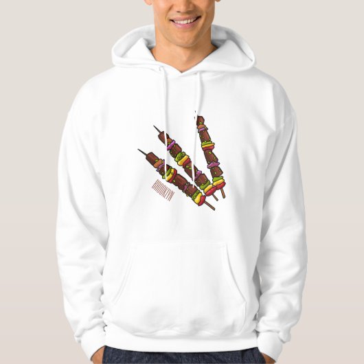 Kebab- oder kabob-Cartoon-Abbildung Hoodie (Vorderseite)
