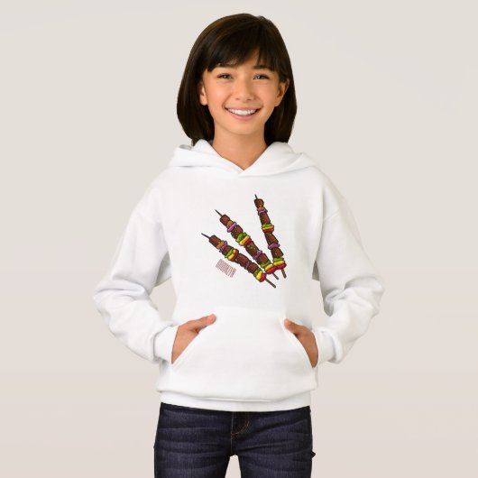 Kebab- oder kabob-Cartoon-Abbildung Hoodie (Vorne ganz)
