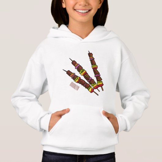 Kebab- oder kabob-Cartoon-Abbildung Hoodie (Vorderseite)