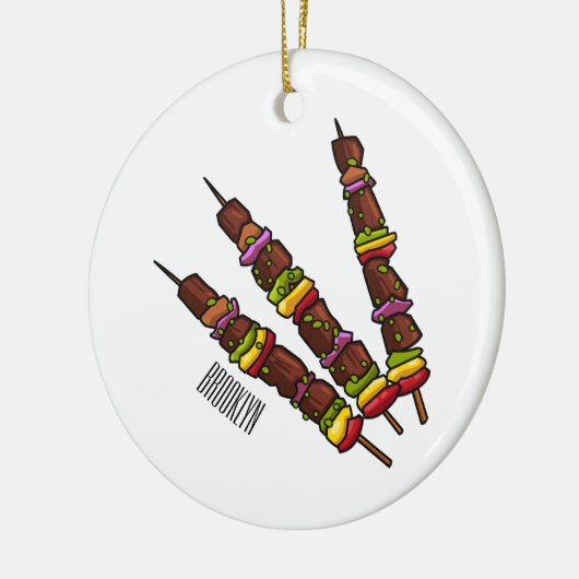 Kebab- oder kabob-Cartoon-Abbildung Keramik Ornament (Links)