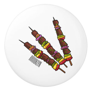Kebab- oder kabob-Cartoon-Abbildung Keramikknauf