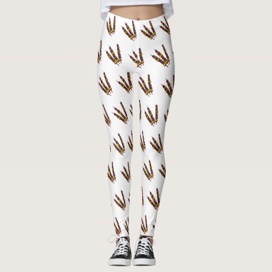 Kebab- oder kabob-Cartoon-Abbildung Leggings (Vorderseite)