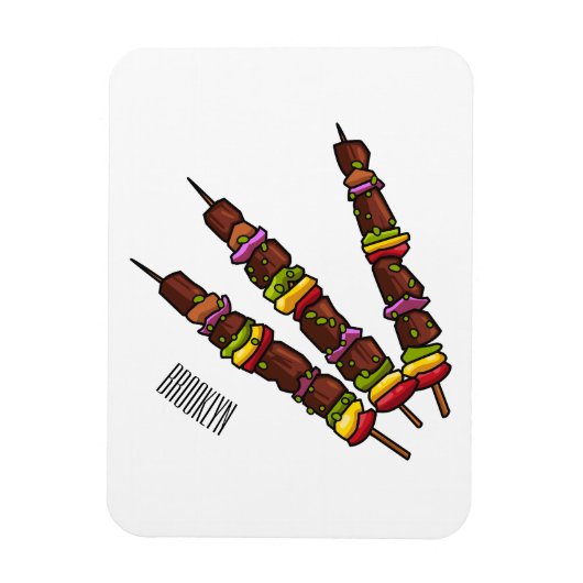 Kebab- oder kabob-Cartoon-Abbildung Magnet (Vertikal)