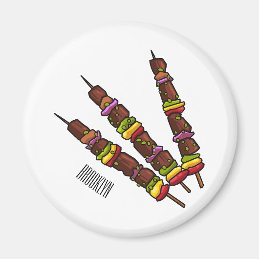 Kebab- oder kabob-Cartoon-Abbildung Magnet (Vorne)
