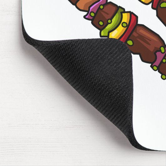 Kebab- oder kabob-Cartoon-Abbildung Mousepad (Ecke)