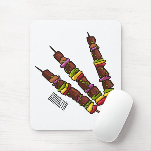 Kebab- oder kabob-Cartoon-Abbildung Mousepad (Mit Mouse)