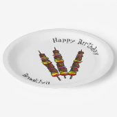 Kebab- oder kabob-Cartoon-Abbildung Pappteller (Schrägansicht)