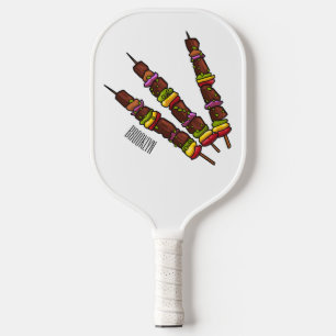 Kebab- oder kabob-Cartoon-Abbildung Pickleball Schläger