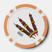 Kebab- oder kabob-Cartoon-Abbildung Pokerchips (Rückseite)