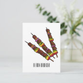 Kebab- oder kabob-Cartoon-Abbildung Postkarte (Stehend Vorderseite)
