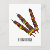 Kebab- oder kabob-Cartoon-Abbildung Postkarte (Vorderseite)