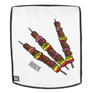 Kebab- oder kabob-Cartoon-Abbildung Rucksack