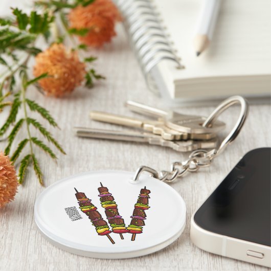 Kebab- oder kabob-Cartoon-Abbildung Schlüsselanhänger (Vorderseite rechts)