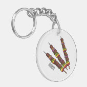 Kebab- oder kabob-Cartoon-Abbildung Schlüsselanhänger (Vorderseite links)