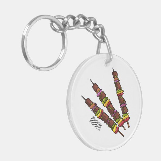 Kebab- oder kabob-Cartoon-Abbildung Schlüsselanhänger (Vorderseite links)