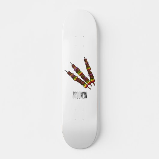 Kebab- oder kabob-Cartoon-Abbildung Skateboard (Vorne)