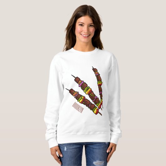Kebab- oder kabob-Cartoon-Abbildung Sweatshirt (Vorne ganz)