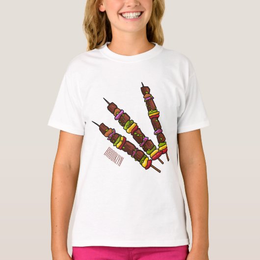 Kebab- oder kabob-Cartoon-Abbildung T-Shirt (Vorderseite)