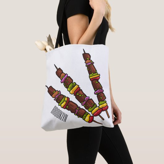 Kebab- oder kabob-Cartoon-Abbildung Tasche (Von Nahem)