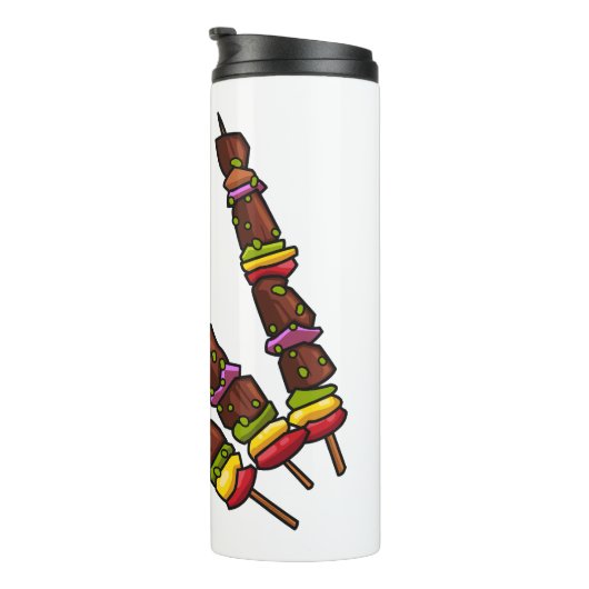 Kebab- oder kabob-Cartoon-Abbildung Thermosbecher (Nach rechts gedreht)