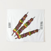 Kebab- oder kabob-Cartoon-Abbildung Wandteppich (Vorderseite (Horizontal))