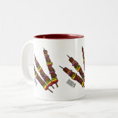Kebab- oder kabob-Cartoon-Abbildung Zweifarbige Tasse (Vorderseite Links)