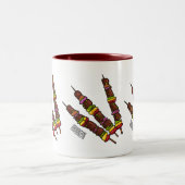 Kebab- oder kabob-Cartoon-Abbildung Zweifarbige Tasse (Mittel)