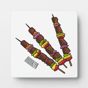 Kebab oder Kabob Cartoon-Illustration Fotoplatte