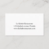 Kebab Restaurant Modern Visitenkarte (Rückseite)