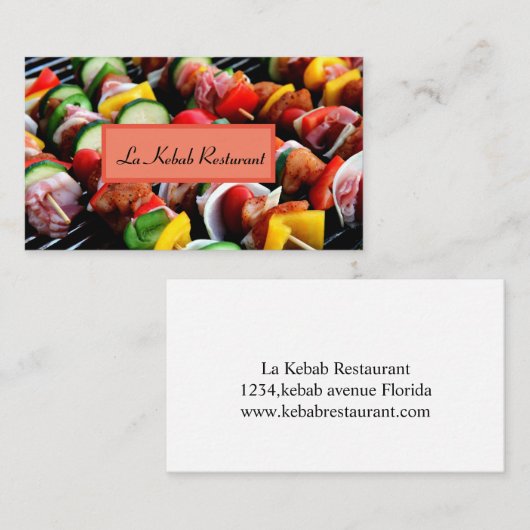 Kebab Restaurant Modern Visitenkarte (Vorne/Hinten)