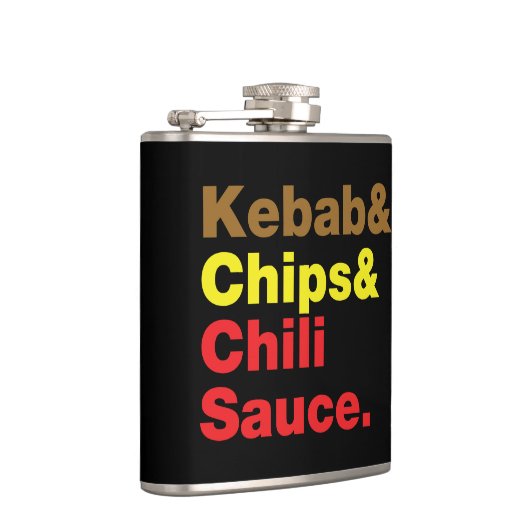 Kebab u. Chips u. Chili-Soße Flachmann (Rechts)