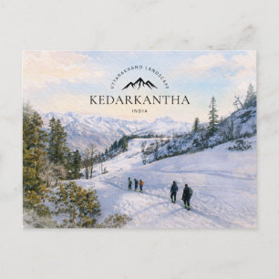 Kedarkantha Uttarakhand, Indien Elegante Landsch Feiertagspostkarte