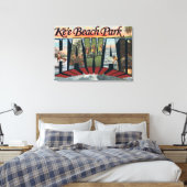 Ke'e Beach Park, Hawaii - Große Briefmarkenszenen Leinwanddruck (Insitu (Schlafzimmer))