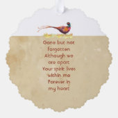 Keeepsake Memorial Photo Invite Pheasant Bird Art Ornament Karte (Rückseite)