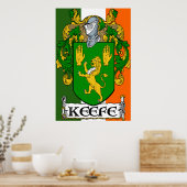 Keefe Coat of Arms Irish Flag Print Poster (Küche)