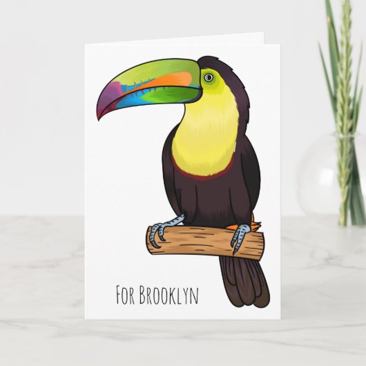 Keel-billed toucan bird cartoon illustration karte (Vorderseite)