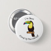 Keel-Blau-Tucan-Cartoon-Abbildung Button (Vorne & Hinten)