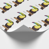 Keel-Blau-Tucan-Cartoon-Abbildung Geschenkpapier (Ecke)