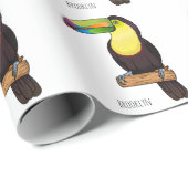 Keel-Blau-Tucan-Cartoon-Abbildung Geschenkpapier (Rolleneckpunkt)
