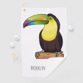 Keel-Blau-Tucan-Cartoon-Abbildung Golfhandtuch (Insitu)