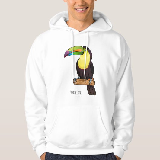 Keel-Blau-Tucan-Cartoon-Abbildung Hoodie (Vorderseite)