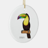 Keel-Blau-Tucan-Cartoon-Abbildung Keramik Ornament (Rechts)